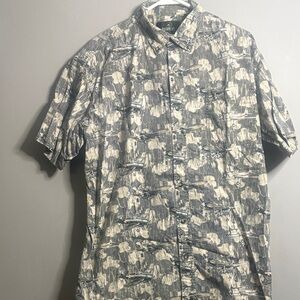 Redhead Gray Jet Plane Patterned Shirt Large